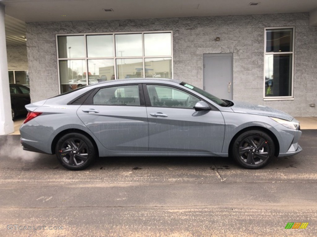 2021 Elantra Blue Hybrid - Electric Shadow / Medium Gray photo #2