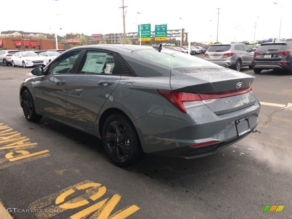 2021 Elantra Blue Hybrid - Electric Shadow / Medium Gray photo #3