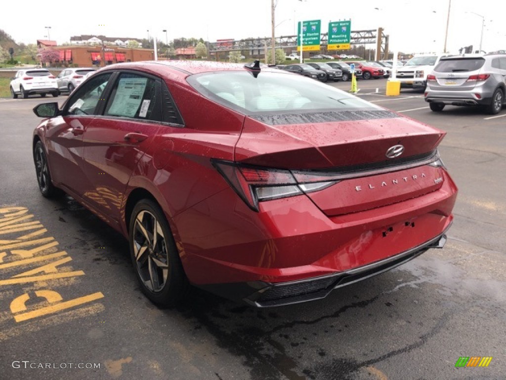2021 Elantra Limited Hybrid - Scarlet Red Pearl / Medium Gray photo #3
