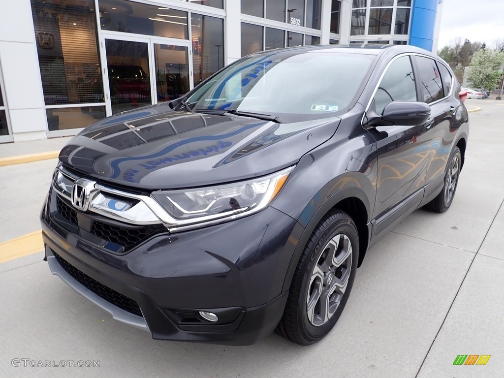 2018 CR-V EX AWD - Obsidian Blue Pearl / Gray photo #9