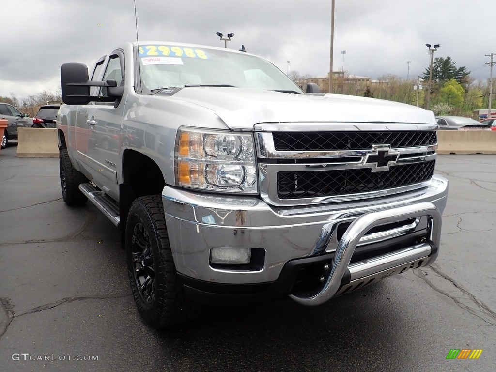 2011 Silverado 2500HD LTZ Extended Cab 4x4 - Sheer Silver Metallic / Ebony photo #11