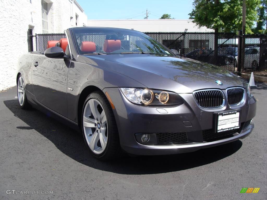 2008 3 Series 335i Convertible - Sparkling Graphite Metallic / Coral Red/Black photo #3