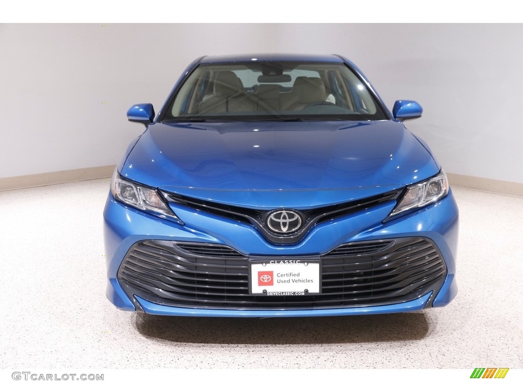 2019 Camry LE - Blue Streak Metallic / Macadamia photo #2