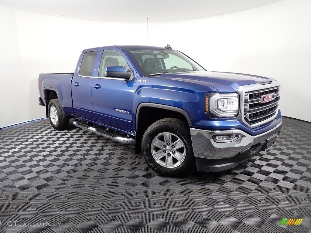 2017 Sierra 1500 SLE Double Cab 4WD - Stone Blue Metallic / Jet Black photo #3