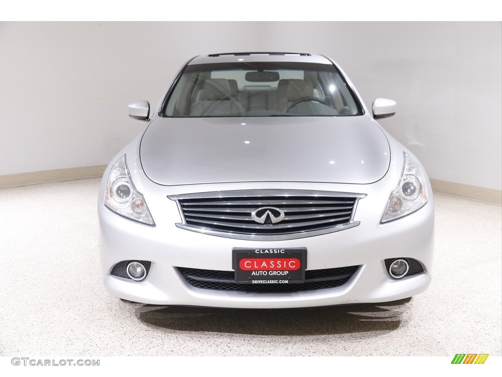 2012 G 25 x AWD Sedan - Liquid Platinum / Stone photo #2