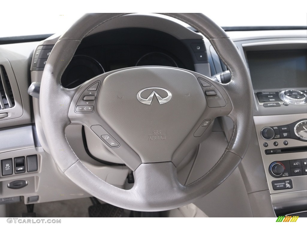 2012 Infiniti G 25 x AWD Sedan Stone Steering Wheel Photo #141671610