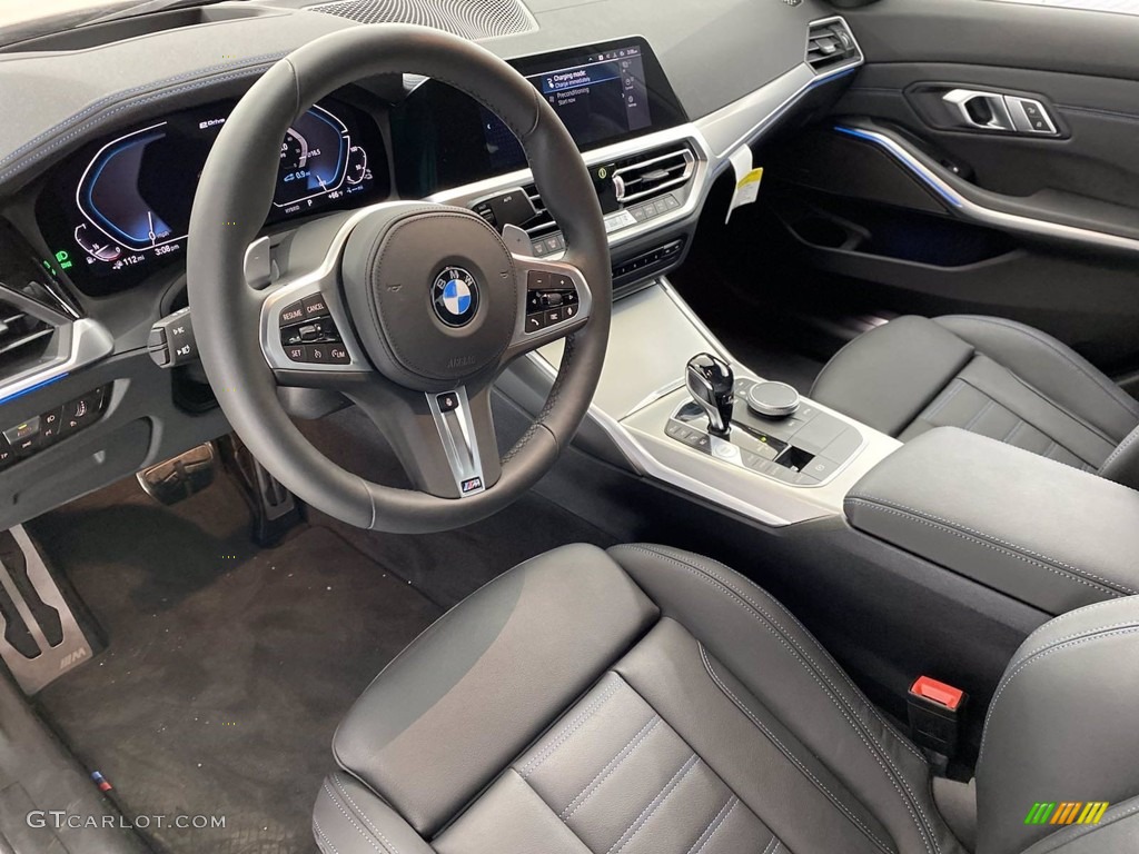 Black Interior 2021 BMW 3 Series 330e Sedan Photo #141671640