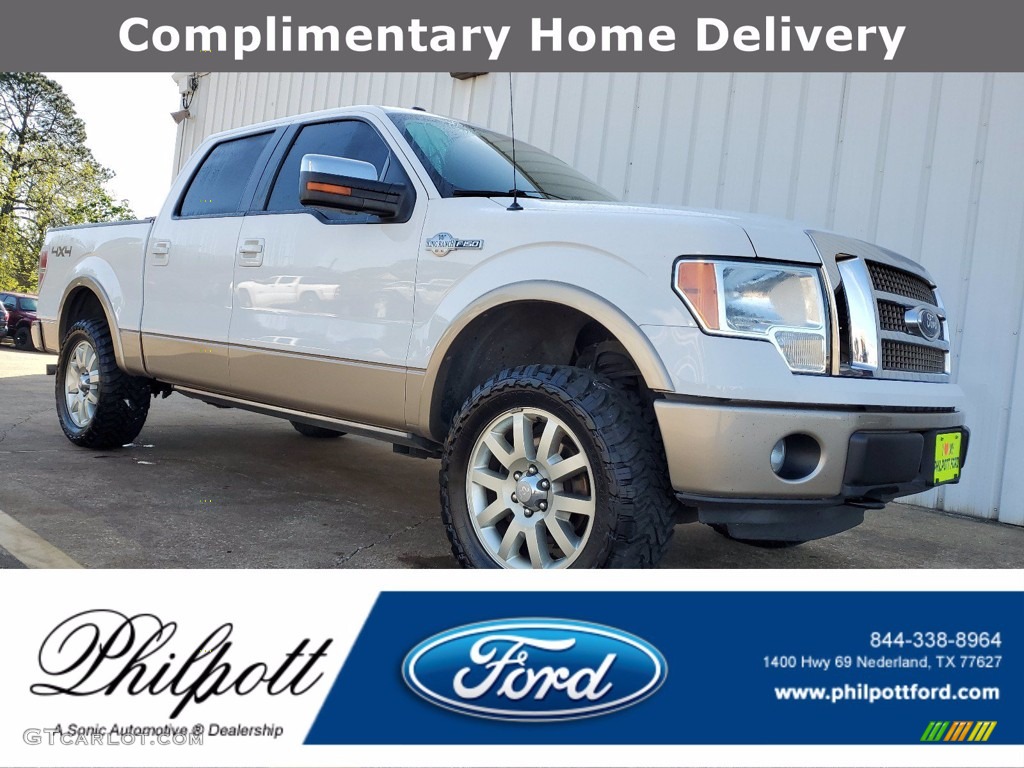 2011 F150 King Ranch SuperCrew 4x4 - White Platinum Metallic Tri-Coat / Sienna Brown/Black photo #1