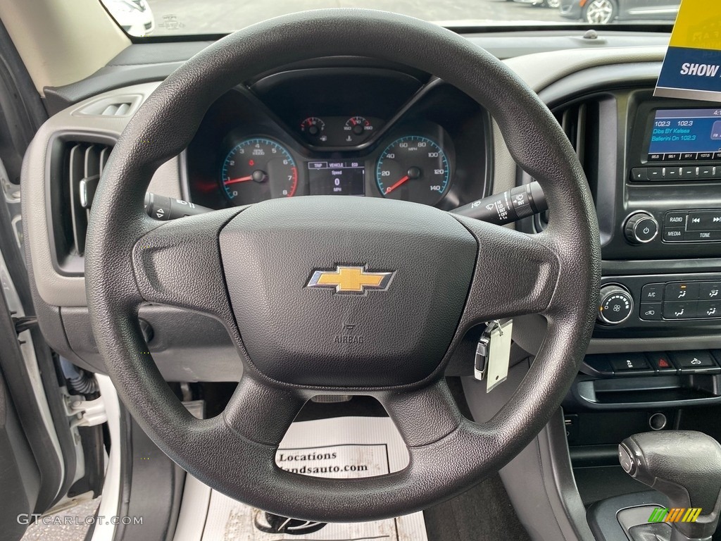 2015 Chevrolet Colorado WT Extended Cab Jet Black/Dark Ash Steering Wheel Photo #141676911