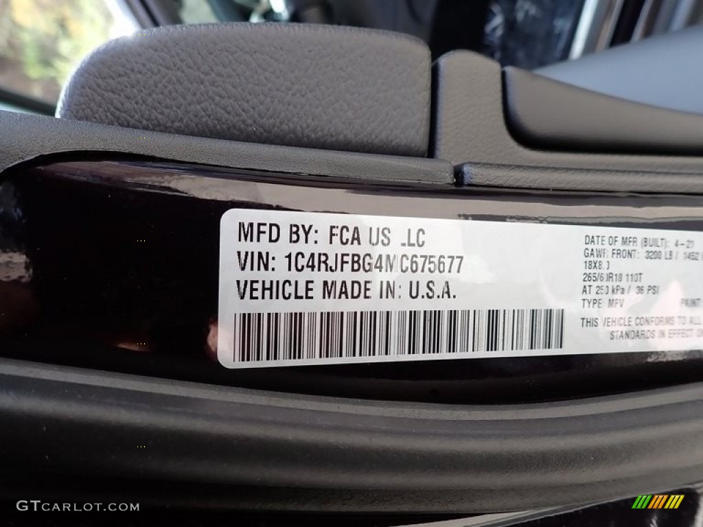 2021 Grand Cherokee Limited 4x4 - Sangria Metallic / Black photo #15