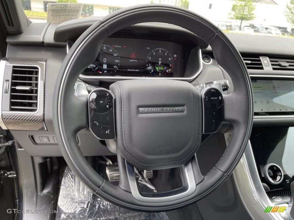 2021 Land Rover Range Rover Sport Autobiography Ebony Steering Wheel Photo #141681159