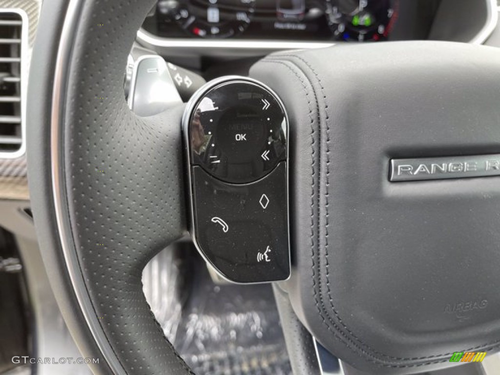 2021 Land Rover Range Rover Sport Autobiography Ebony Steering Wheel Photo #141681180