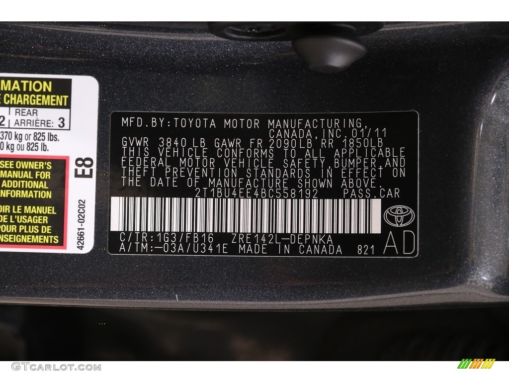 2011 Corolla LE - Magnetic Gray Metallic / Ash photo #17