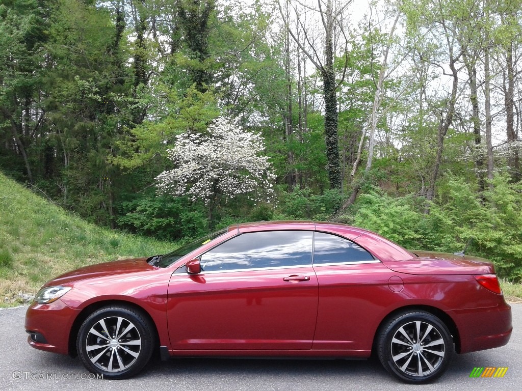 2012 200 S Convertible - Deep Cherry Red Crystal Pearl Coat / Black photo #1