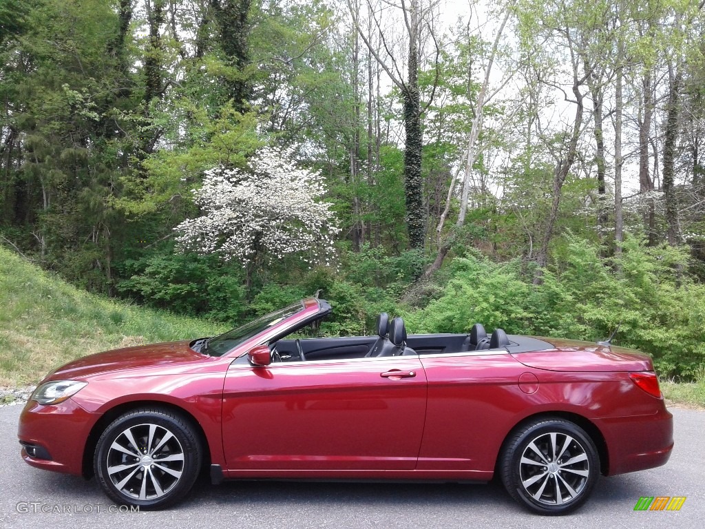 2012 200 S Convertible - Deep Cherry Red Crystal Pearl Coat / Black photo #2