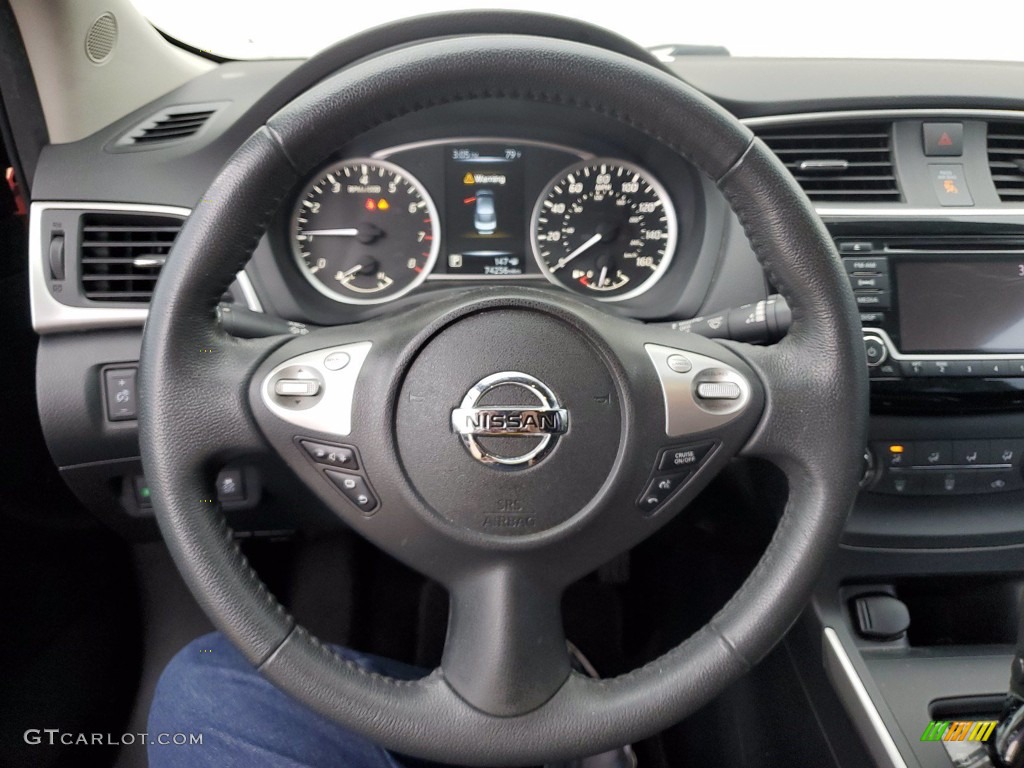2016 Nissan Sentra SV Charcoal Steering Wheel Photo #141684267