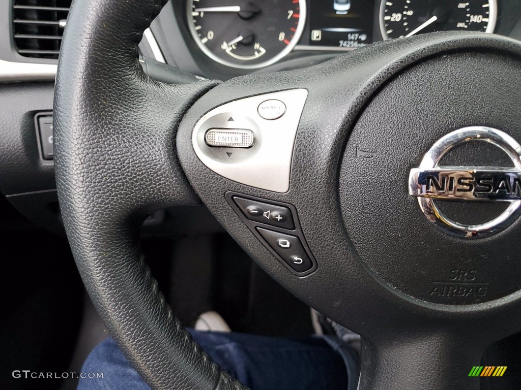 2016 Nissan Sentra SV Charcoal Steering Wheel Photo #141684283