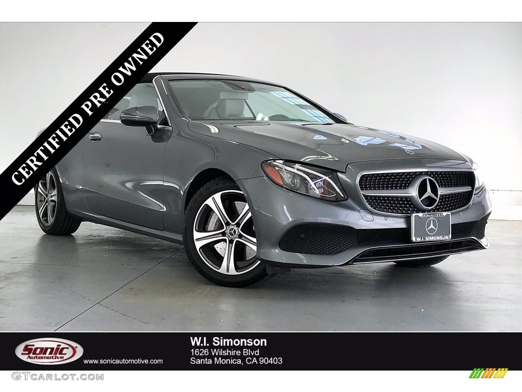2018 E 400 Convertible - Selenite Grey Metallic / Macchiato Beige/Espresso Brown photo #1