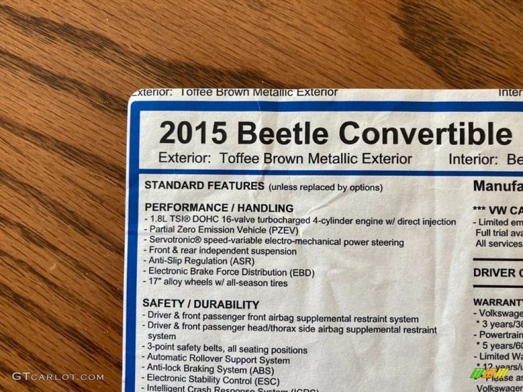 2015 Beetle 1.8T Convertible - Toffee Brown Metallic / Beige photo #19