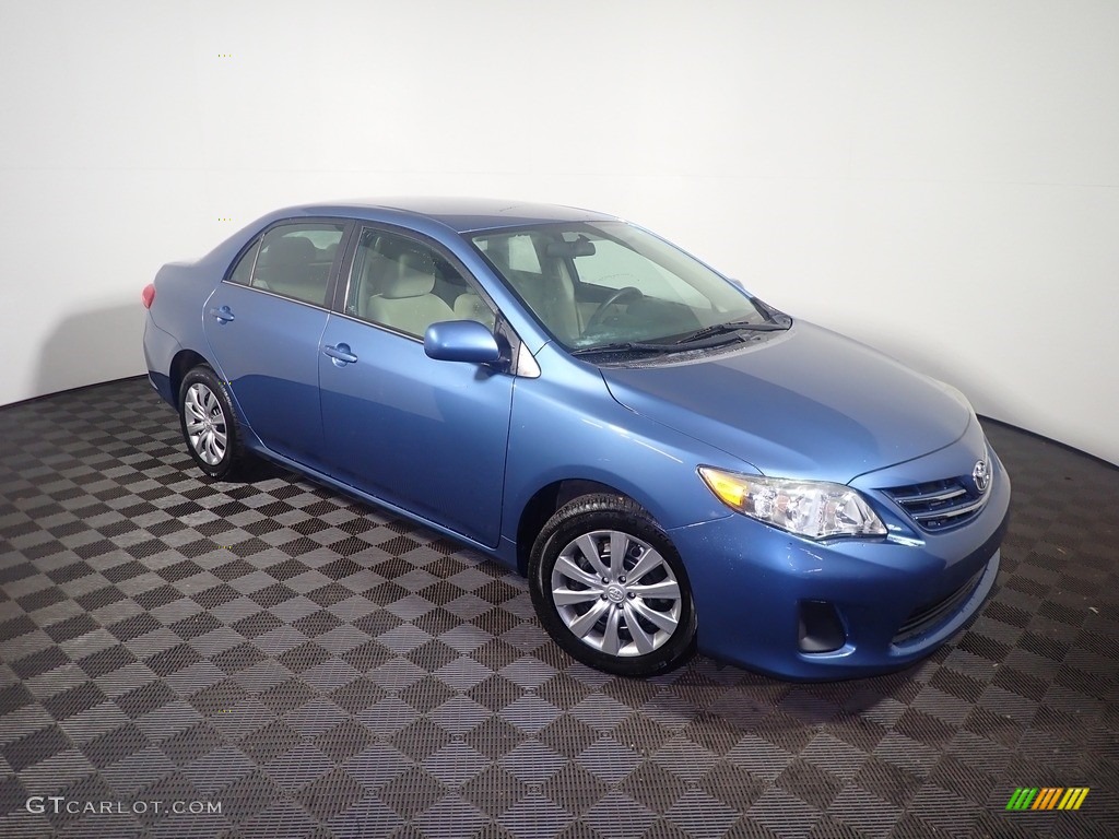 2013 Corolla LE - Nautical Blue Metallic / Bisque photo #2