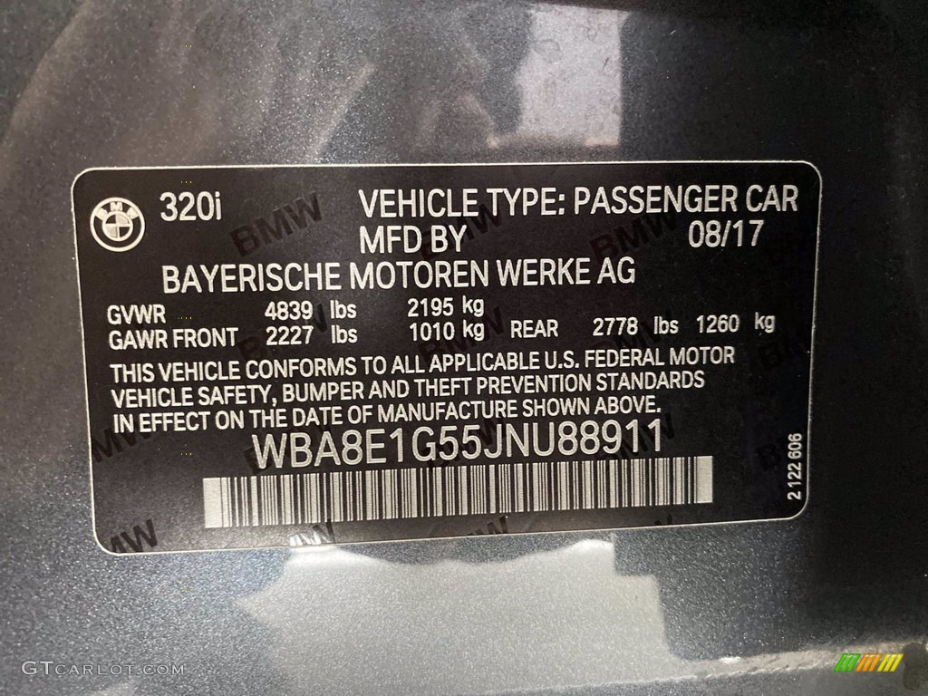 2018 3 Series 320i Sedan - Mineral Grey Metallic / Black photo #37