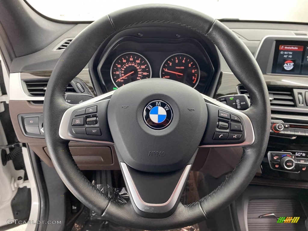 2018 BMW X1 xDrive28i Mocha Steering Wheel Photo #141688905