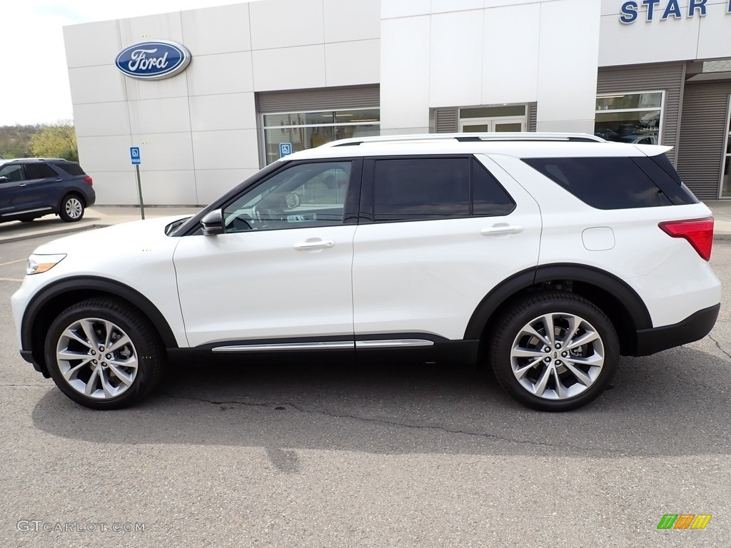 2021 Explorer Platinum 4WD - Star White Metallic Tri-Coat / Ebony photo #2