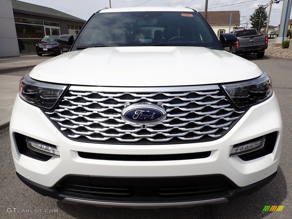 2021 Explorer Platinum 4WD - Star White Metallic Tri-Coat / Ebony photo #9