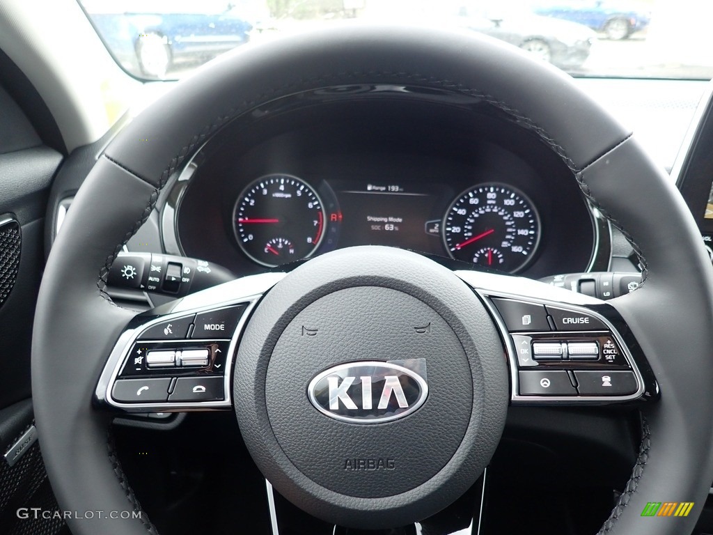 2021 Kia Seltos SX Turbo AWD Black Steering Wheel Photo #141695523