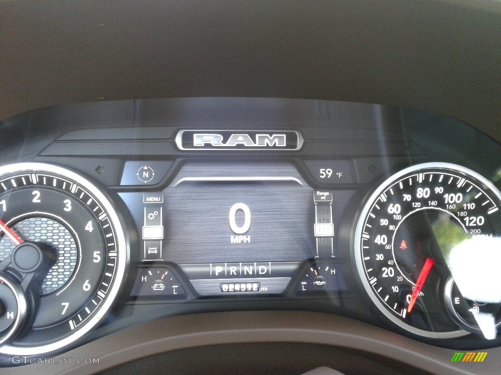 2019 1500 Laramie Crew Cab 4x4 - Maximum Steel Metallic / Mountain Brown/Light Frost Beige photo #22