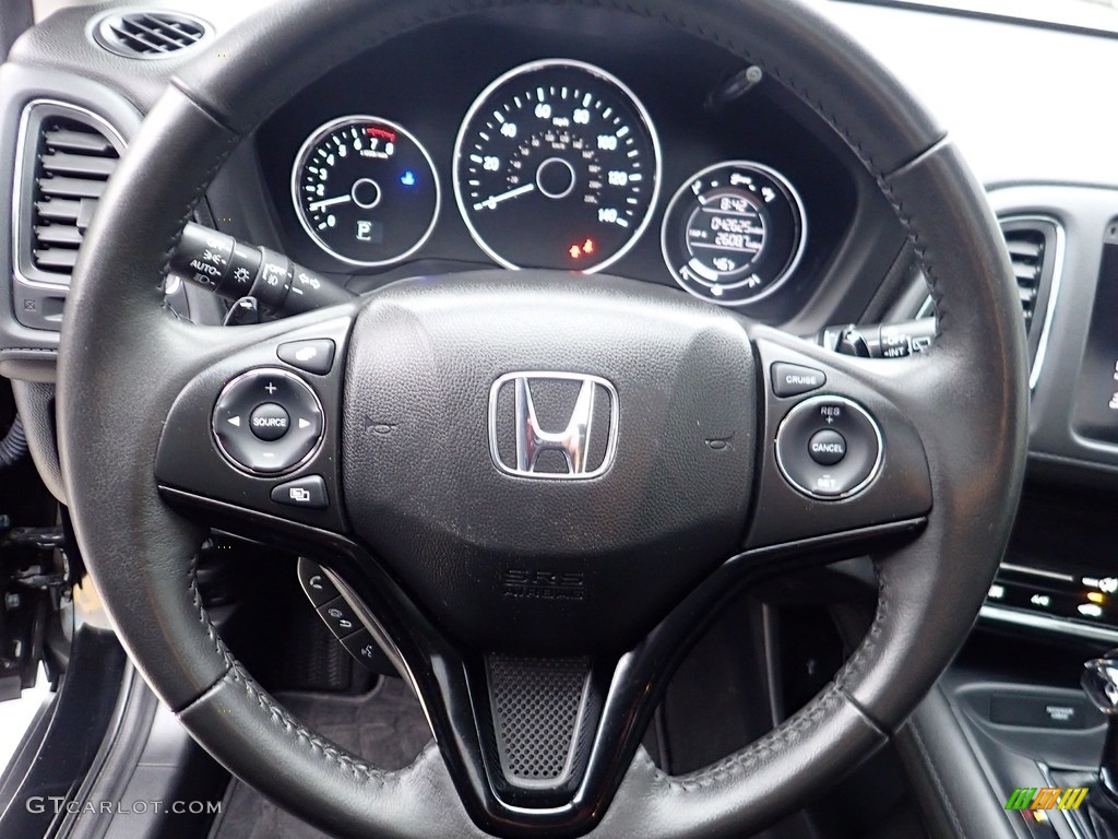 2018 Honda HR-V EX-L AWD Black Steering Wheel Photo #141696598