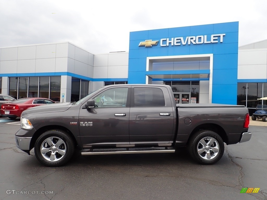 2018 1500 Big Horn Crew Cab 4x4 - Granite Crystal Metallic / Black/Diesel Gray photo #3