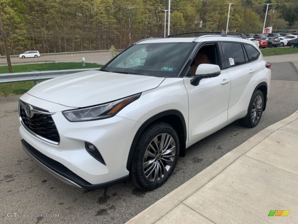 Blizzard White Pearl 2021 Toyota Highlander Platinum AWD Exterior Photo #141699786