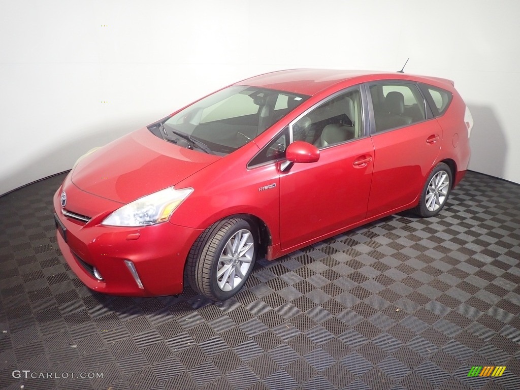 2012 Prius v Five Hybrid - Barcelona Red Metallic / Dark Gray photo #9