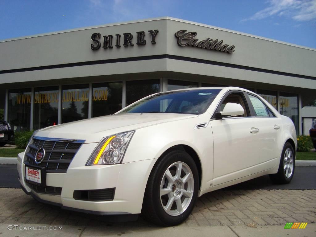 2009 CTS 4 AWD Sedan - White Diamond Tri-Coat / Cashmere/Cocoa photo #1