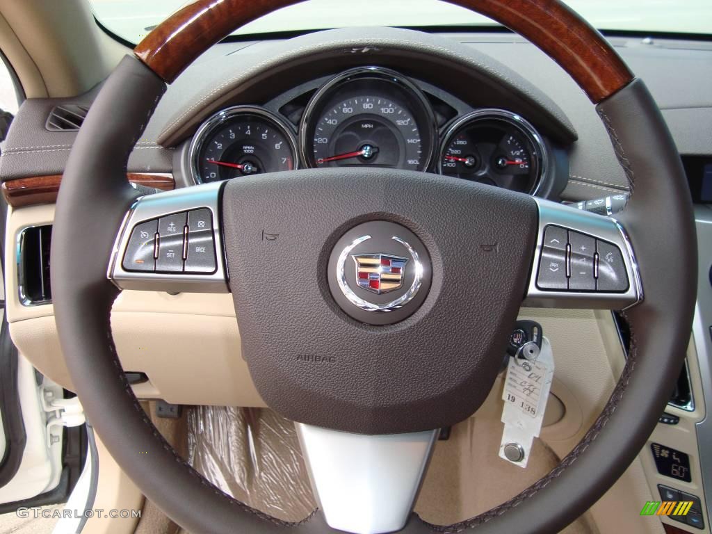 2009 CTS 4 AWD Sedan - White Diamond Tri-Coat / Cashmere/Cocoa photo #15