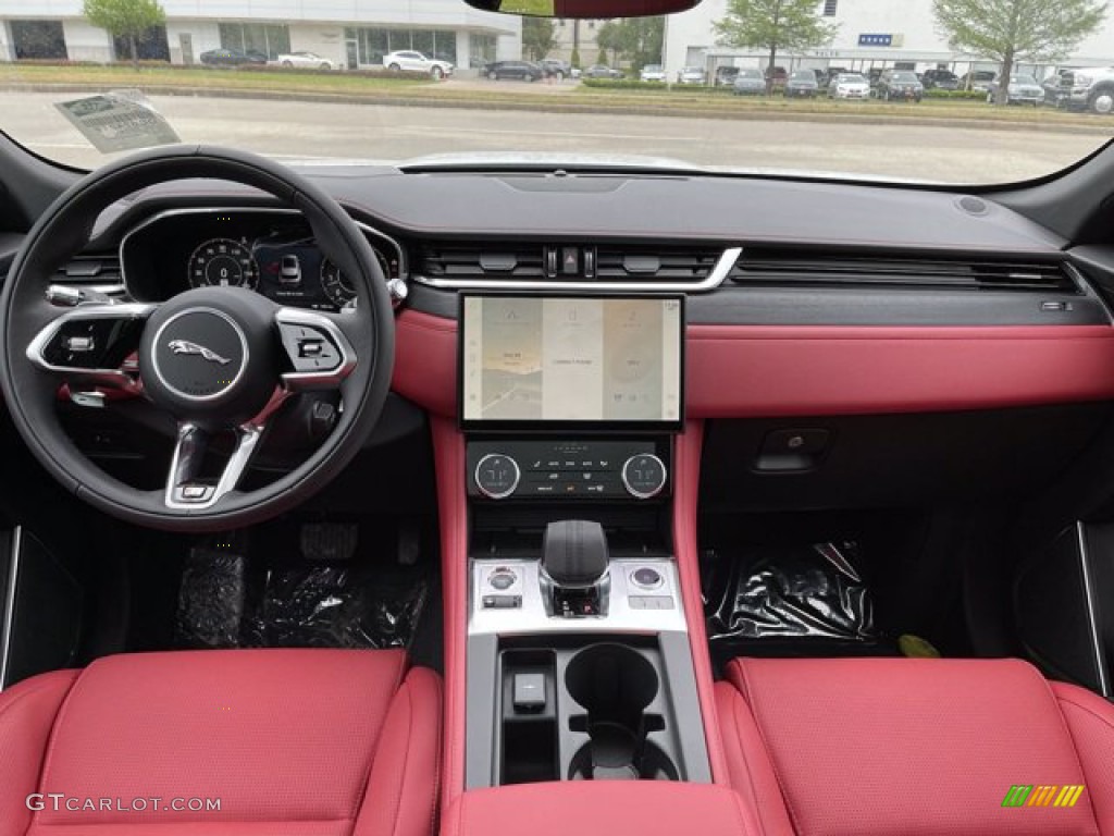 2021 Jaguar F-PACE P400 R Ebony/Mars Red Dashboard Photo #141706811