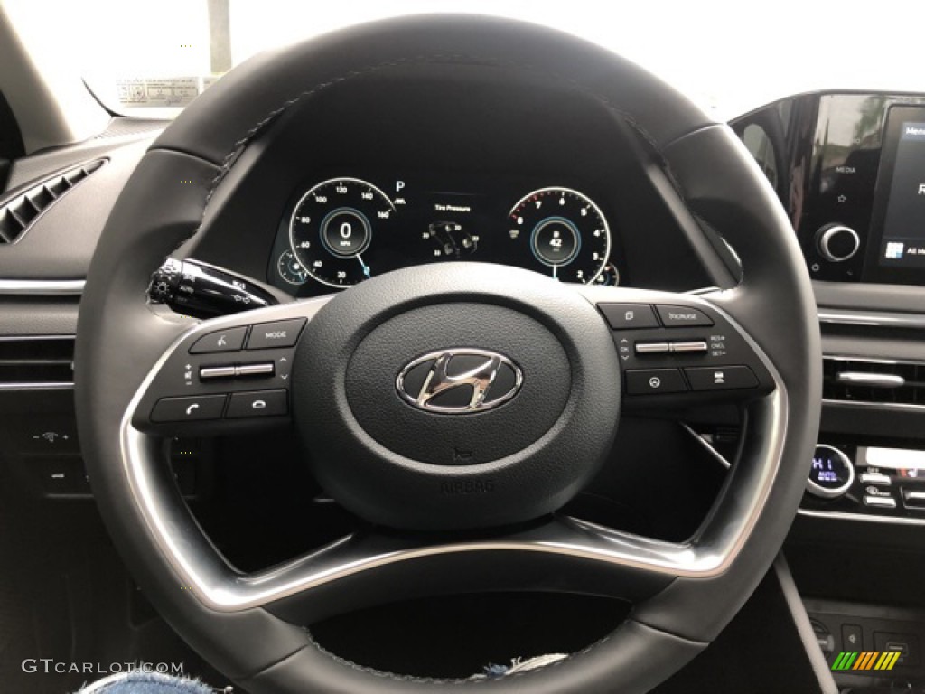 2021 Hyundai Sonata SEL Black Steering Wheel Photo #141707393