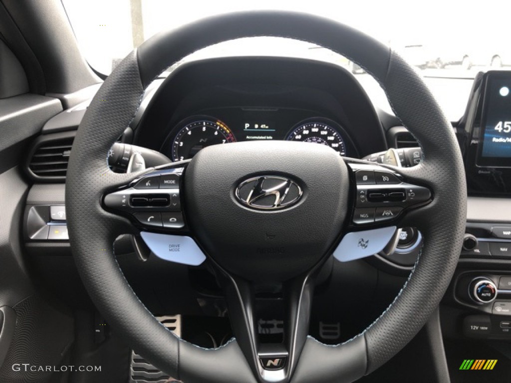 2021 Hyundai Veloster N Black Steering Wheel Photo #141707696
