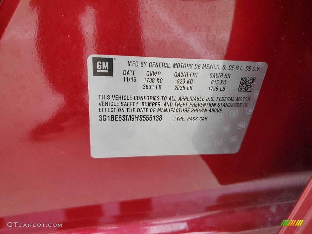 2017 Cruze LT - Cajun Red Tintcoat / Dark Atmosphere/Medium Atmosphere photo #30