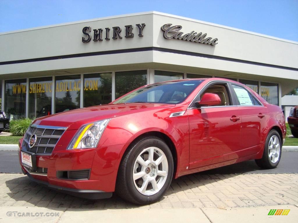 2009 CTS 4 AWD Sedan - Crystal Red / Cashmere/Cocoa photo #1