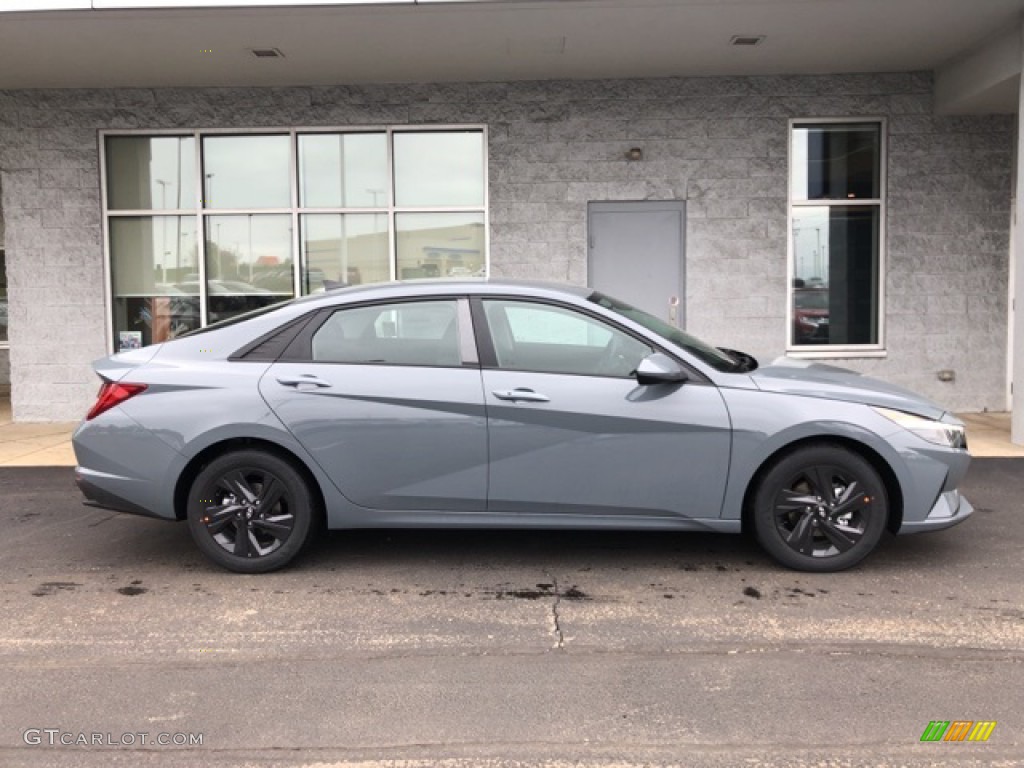 2021 Elantra Blue Hybrid - Electric Shadow / Black photo #2