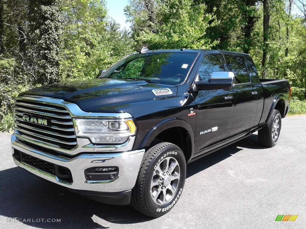 Diamond Black Crystal Pearl 2021 Ram 3500 Limited Longhorn Mega Cab 4x4 Exterior Photo #141710147