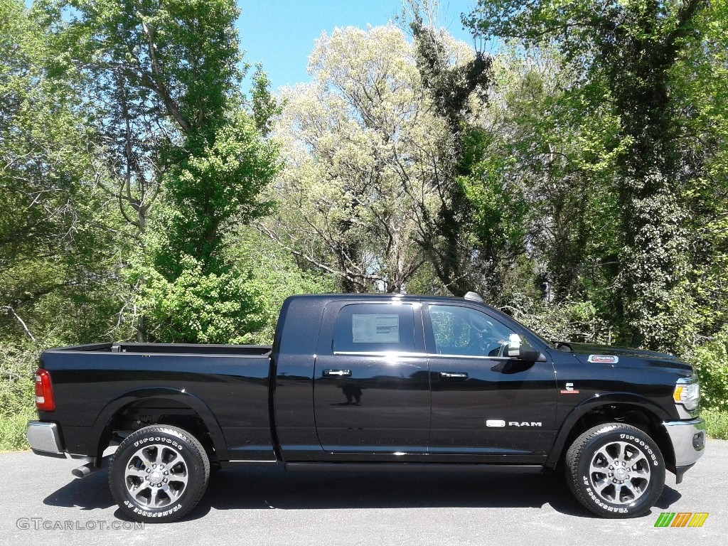 Diamond Black Crystal Pearl 2021 Ram 3500 Limited Longhorn Mega Cab 4x4 Exterior Photo #141710258
