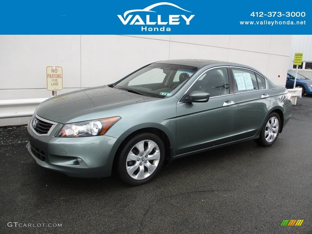 2008 Accord EX-L V6 Sedan - Mystic Green Metallic / Black photo #1