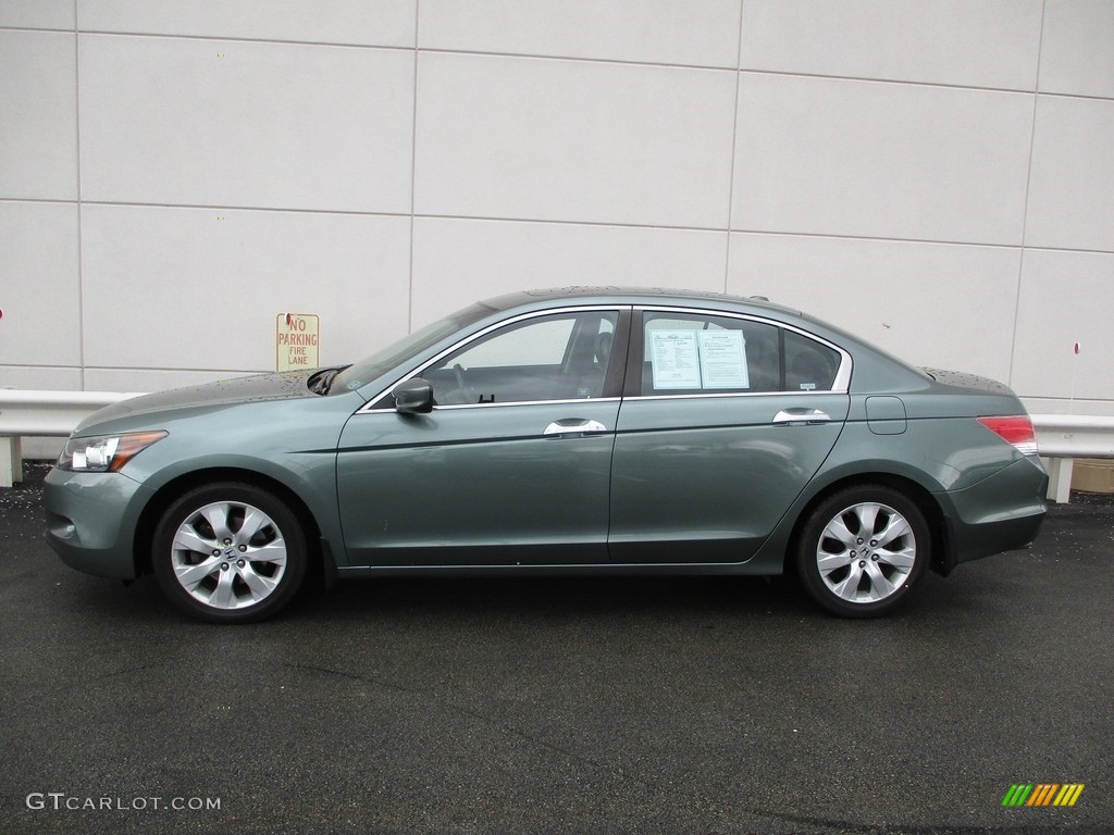 2008 Accord EX-L V6 Sedan - Mystic Green Metallic / Black photo #2