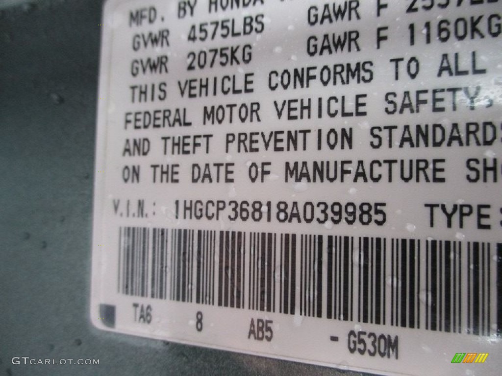 2008 Accord EX-L V6 Sedan - Mystic Green Metallic / Black photo #19