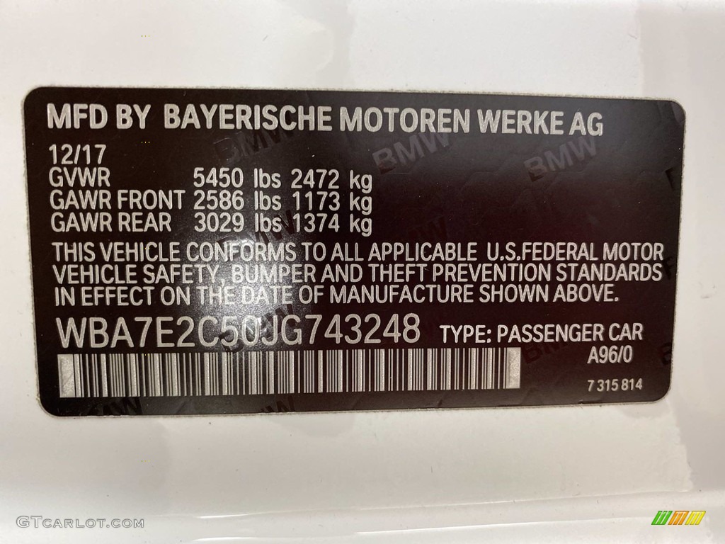 2018 7 Series 740i Sedan - Mineral White Metallic / Black photo #37