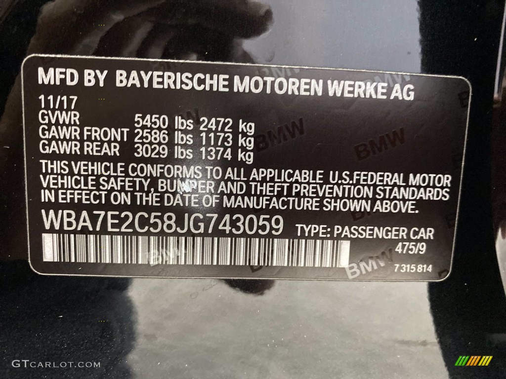 2018 7 Series 740i Sedan - Black Sapphire Metallic / Black photo #37