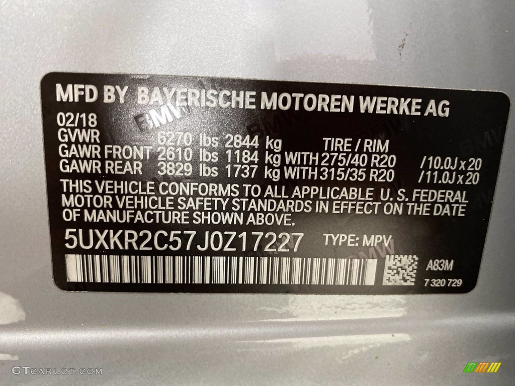 2018 X5 sDrive35i - Glacier Silver Metallic / Black photo #37